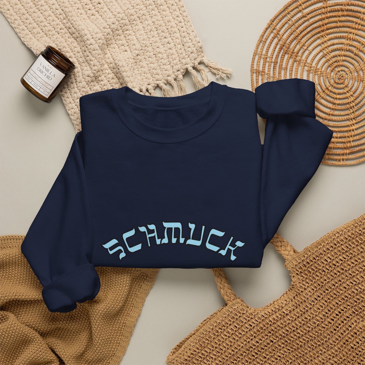 Schmuck Sweatshirt, Funny Yiddish Jewish Crewneck, Cute Hebrew Gift, Preppy Jewish Humor