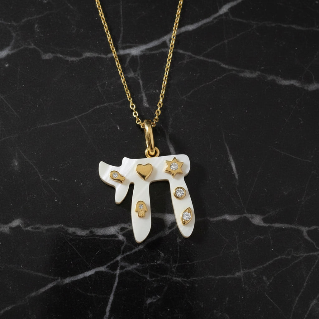 Mother of Pearl Chai Necklace