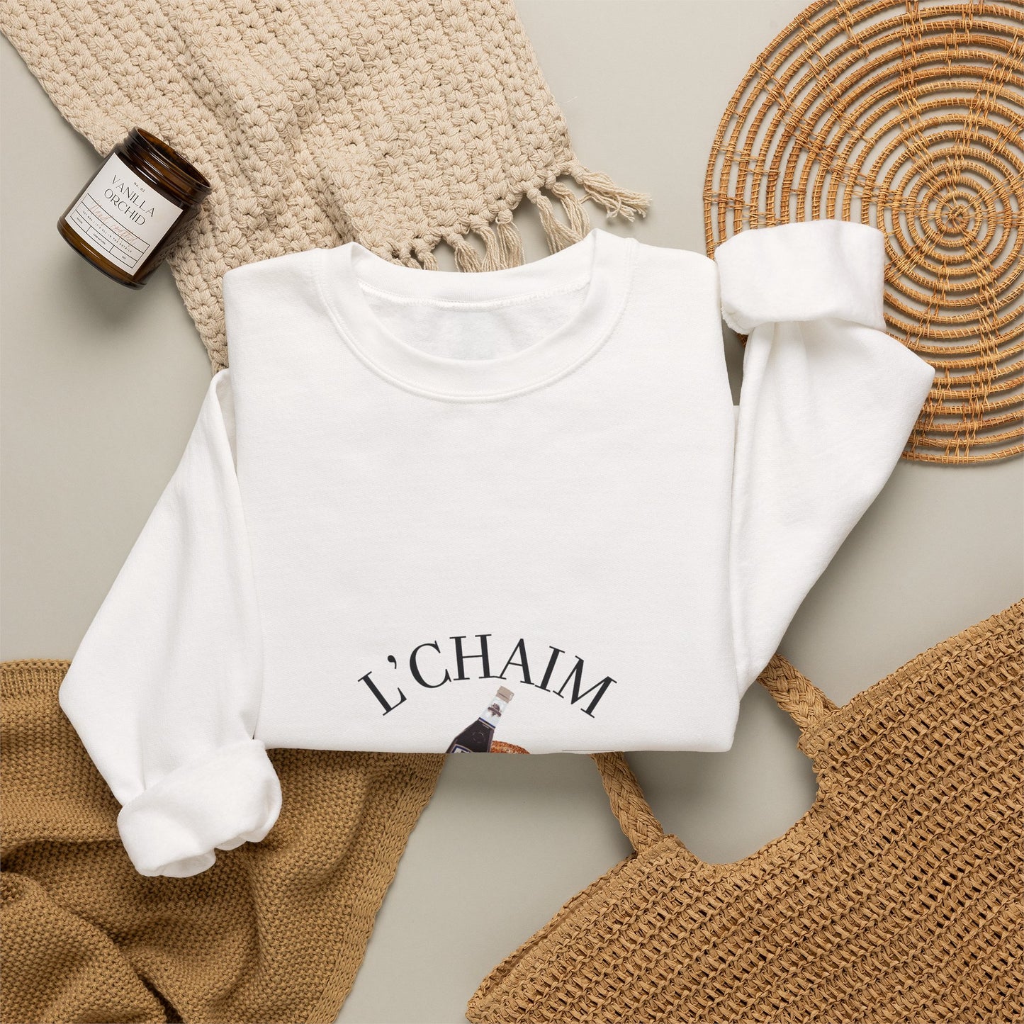 Custom Bar Mitzvah Sweatshirts (Set of 10), Personalized Bat Mitzvah Crewneck, Bulk Event Merch, Youth Party Favor — L'Chaim Social Club