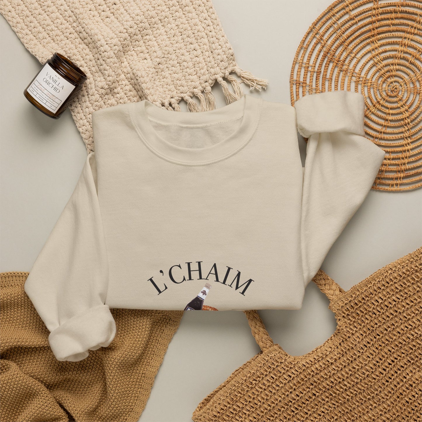 Custom Bar Mitzvah Sweatshirts (Set of 10), Personalized Bat Mitzvah Crewneck, Bulk Event Merch, Youth Party Favor — L'Chaim Social Club