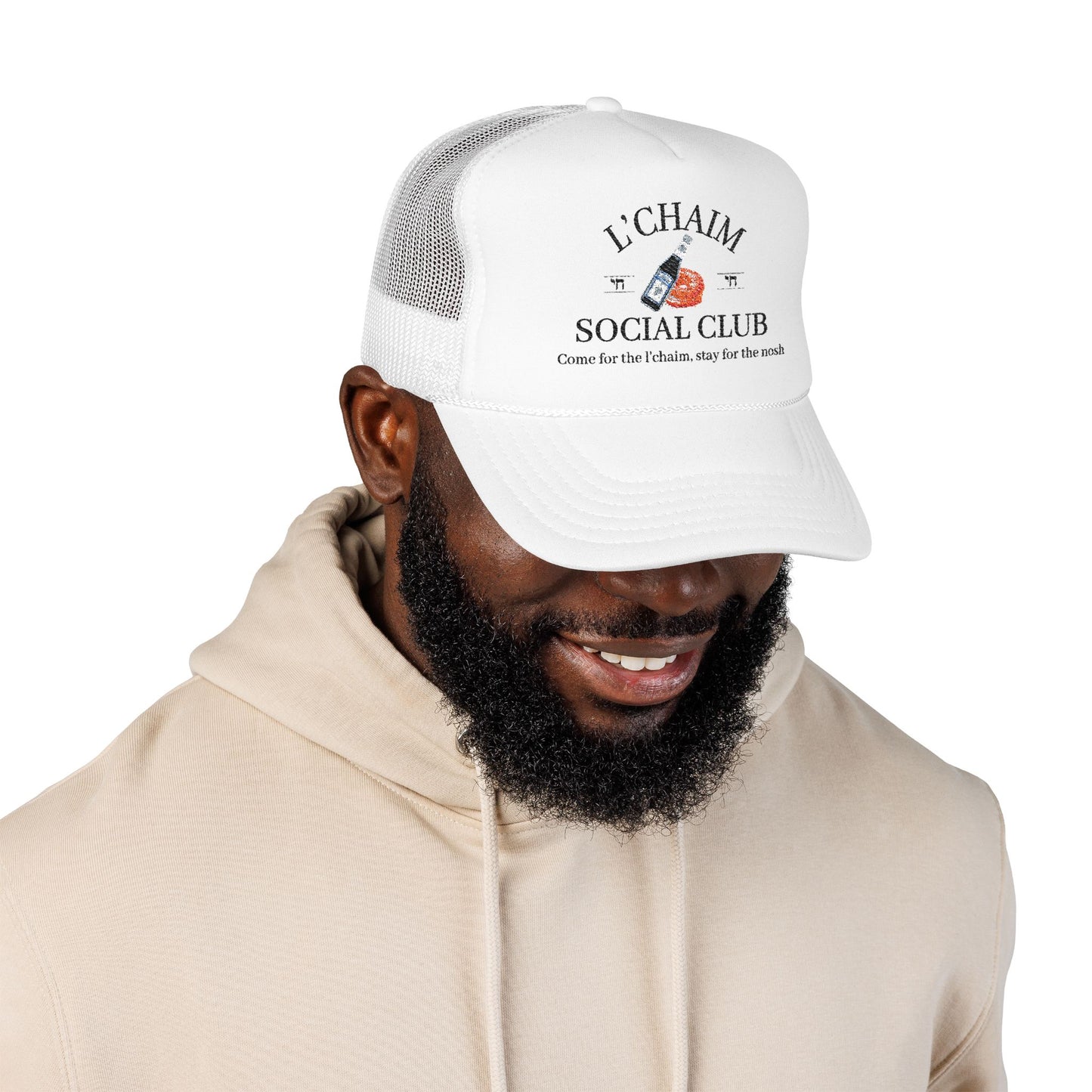 Custom Bar Mitzvah Hats (Set of 10), Personalized Bat Mitzvah Trucker Hat, Bulk Event Merch, Party Favor — L'Chaim Social Club