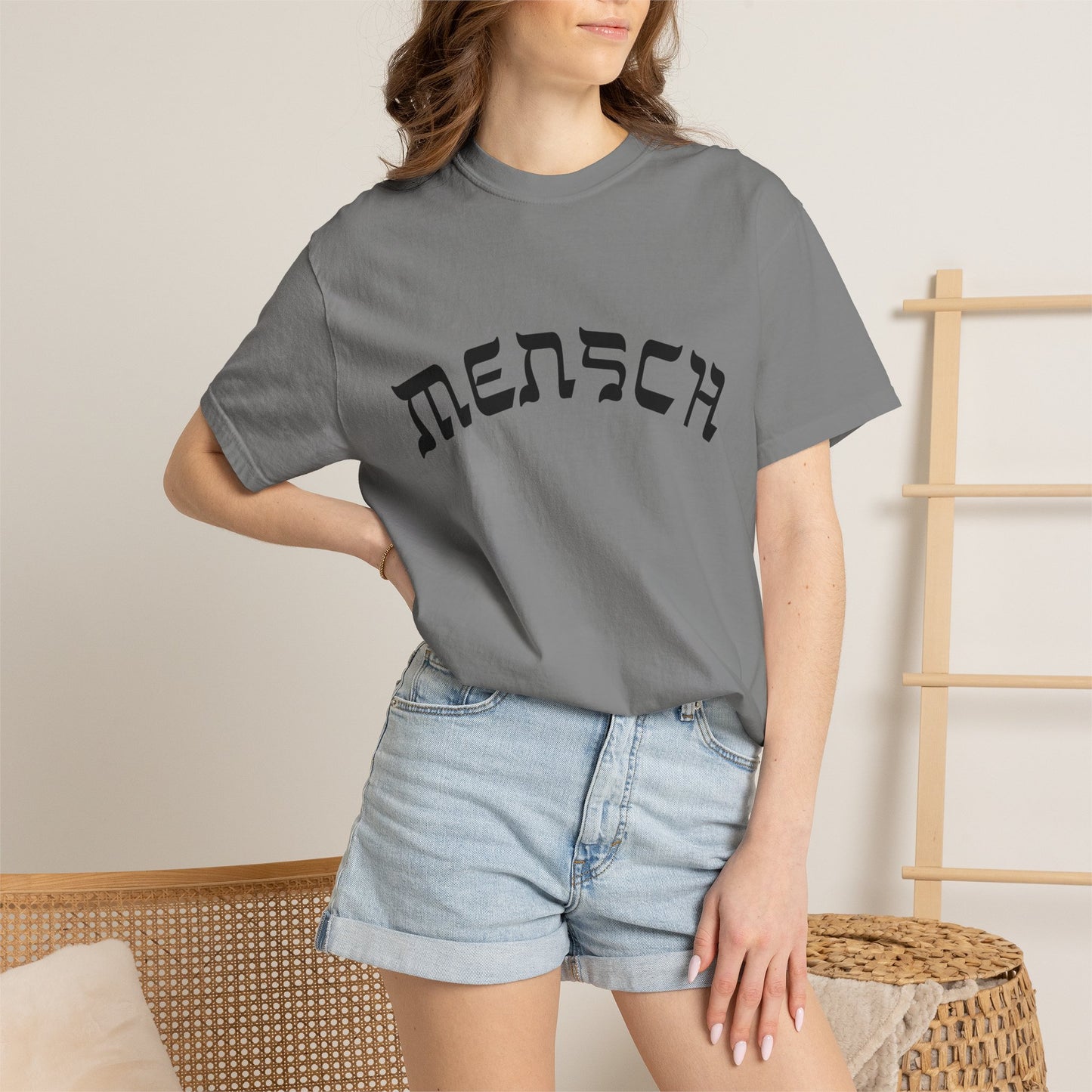 Mensch T-Shirt, Funny Yiddish Jewish Tee, Cute Hebrew Gift, Preppy Jewish Humor