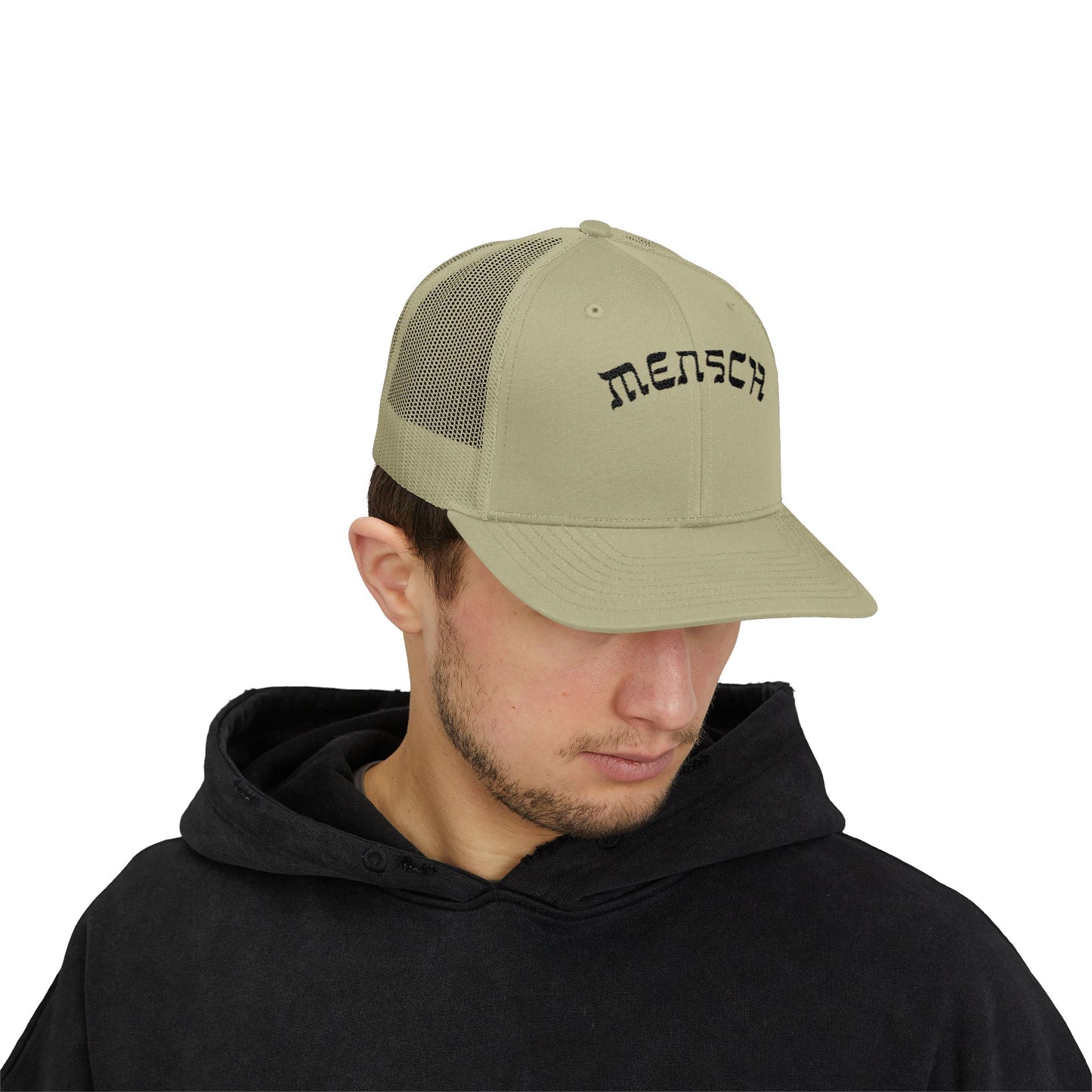 Mensch Hat, Funny Yiddish Jewish Trucker Cap, Cute Hebrew Gift, Preppy Jewish Humor