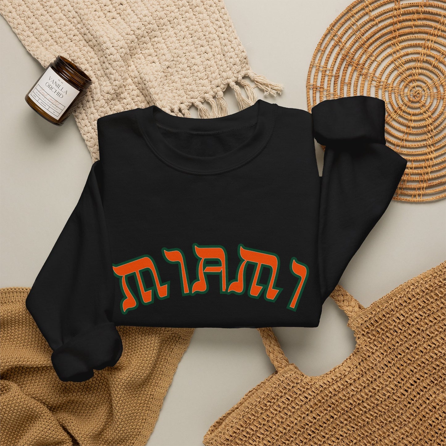 Miami Sweatshirt, Funny Yiddish Jewish Crewneck, Cute Hebrew Gift, Preppy Jewish Humor