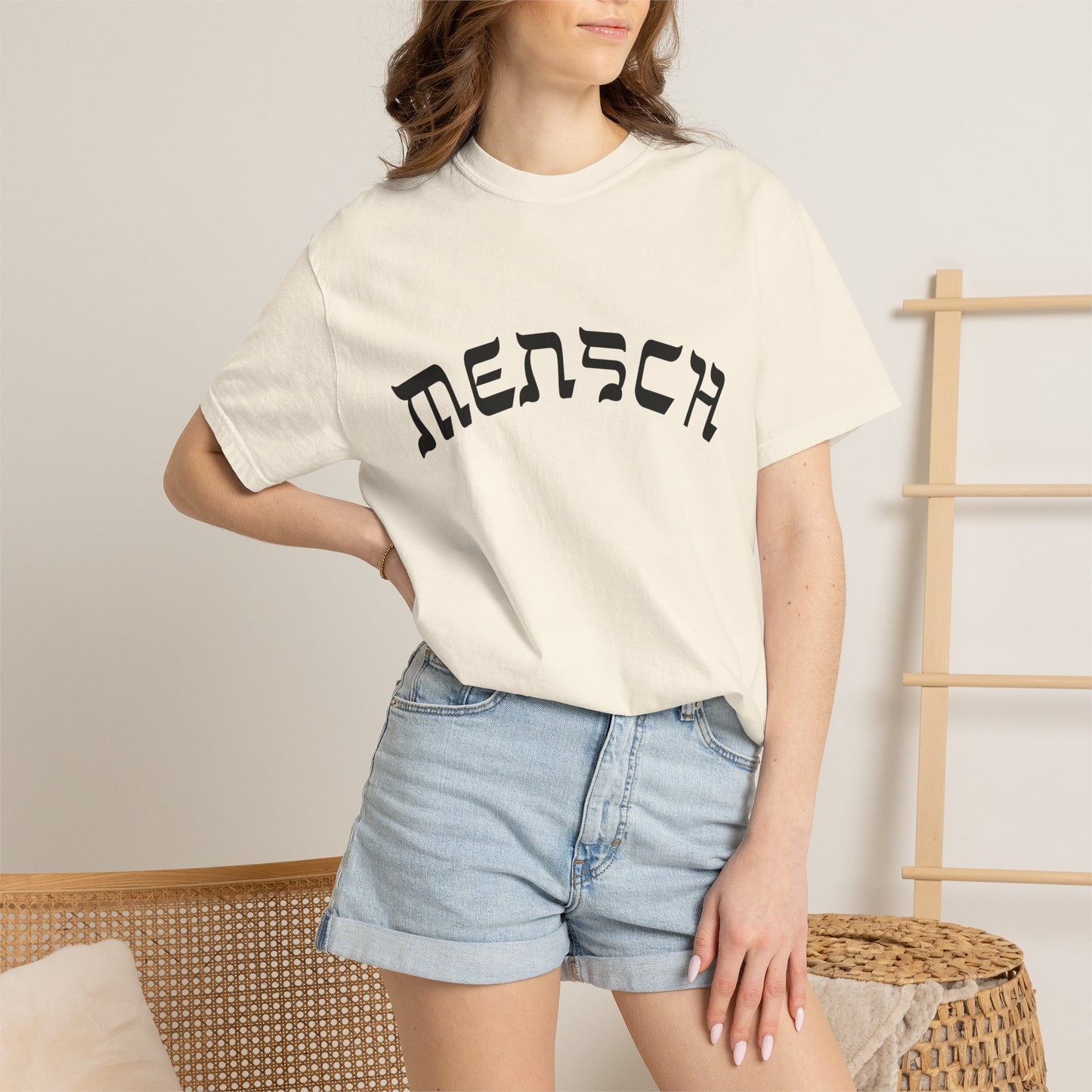 Mensch T-Shirt, Funny Yiddish Jewish Tee, Cute Hebrew Gift, Preppy Jewish Humor