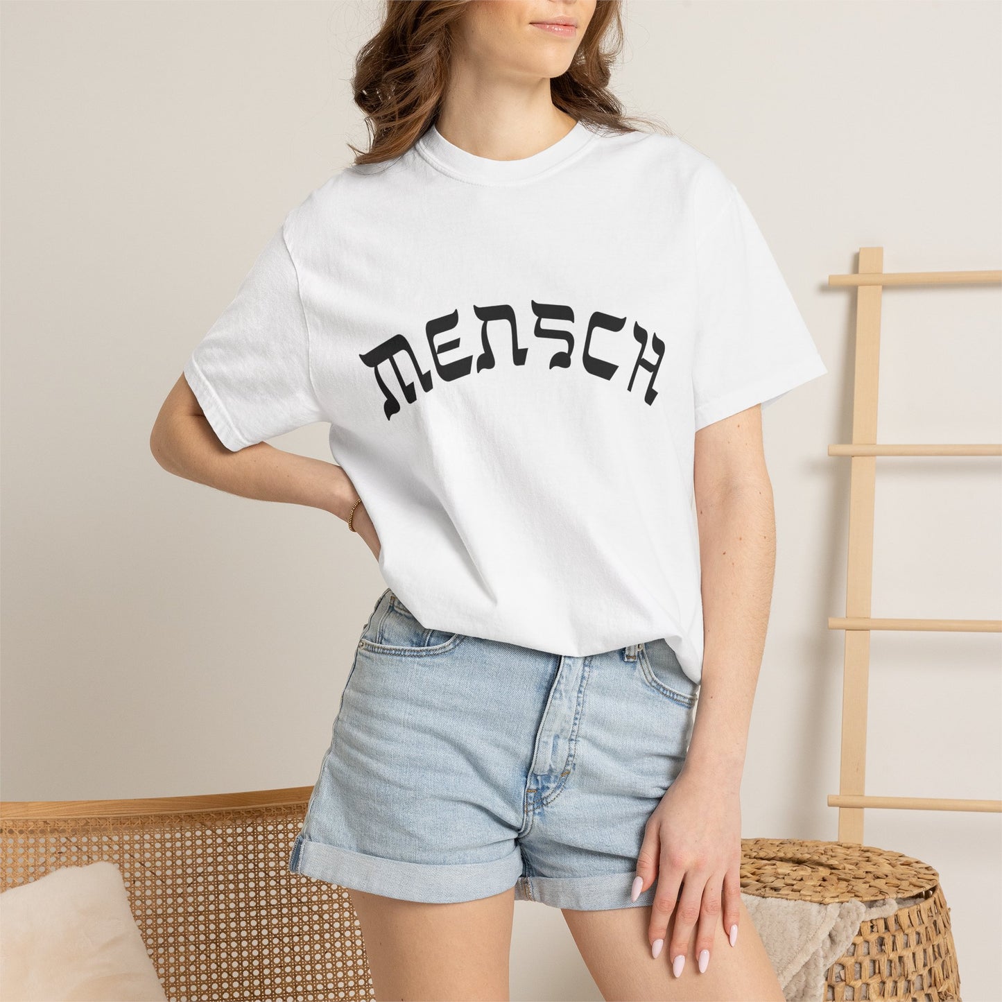 Mensch T-Shirt, Funny Yiddish Jewish Tee, Cute Hebrew Gift, Preppy Jewish Humor