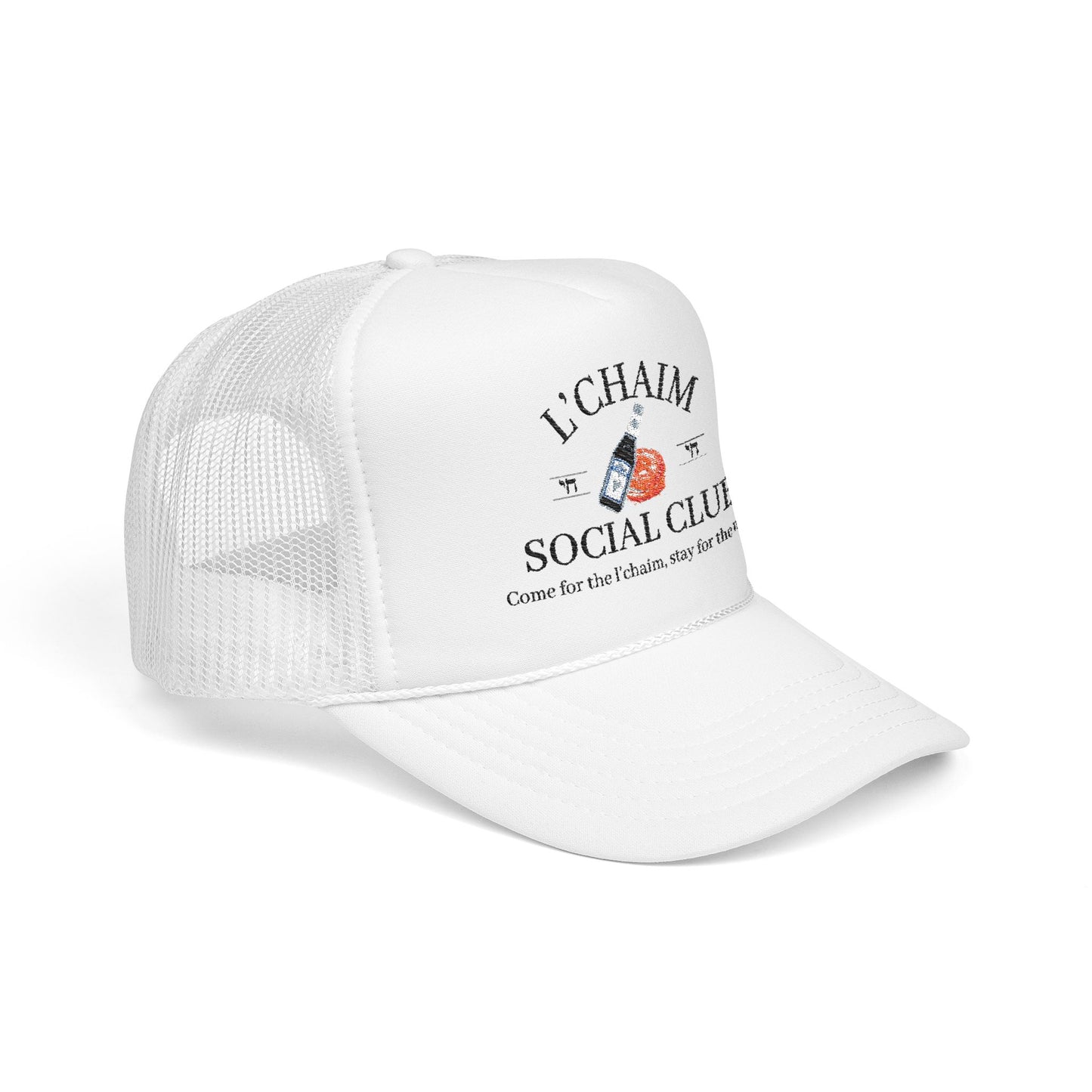 Custom Bar Mitzvah Hats (Set of 10), Personalized Bat Mitzvah Trucker Hat, Bulk Event Merch, Party Favor — L'Chaim Social Club