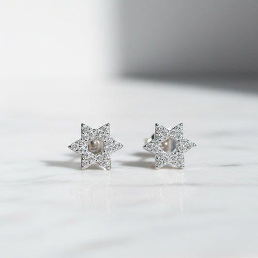 Petite Open Star of David Stud Earrings