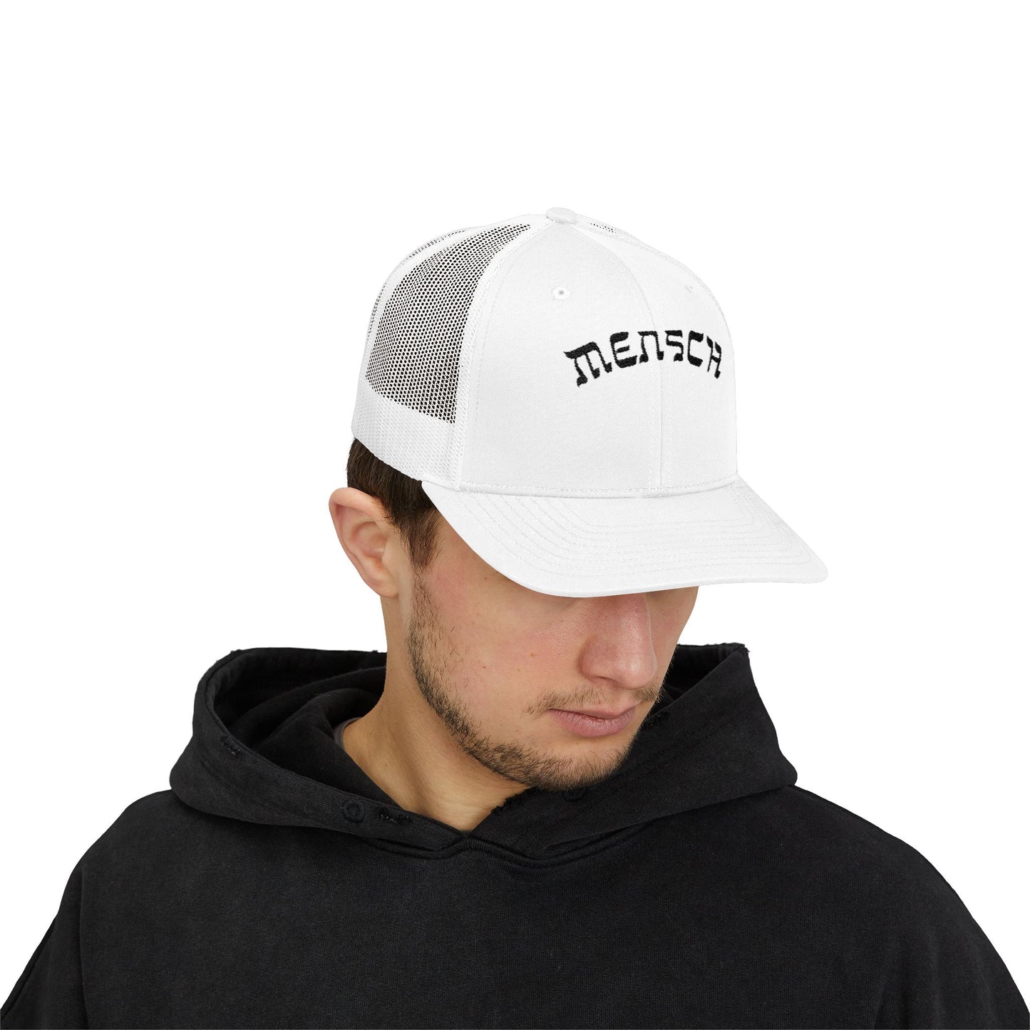 Mensch Hat, Funny Yiddish Jewish Trucker Cap, Cute Hebrew Gift, Preppy Jewish Humor