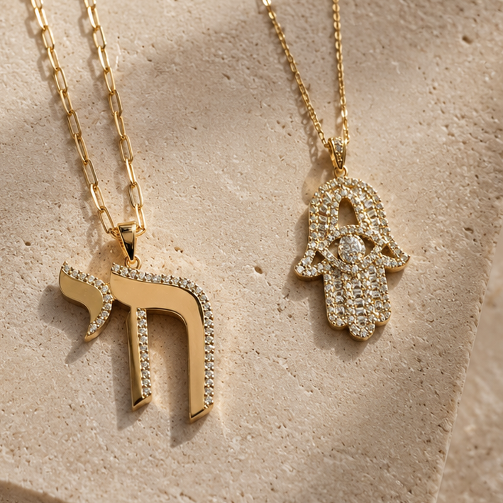 Bold Pavé Chai Necklace