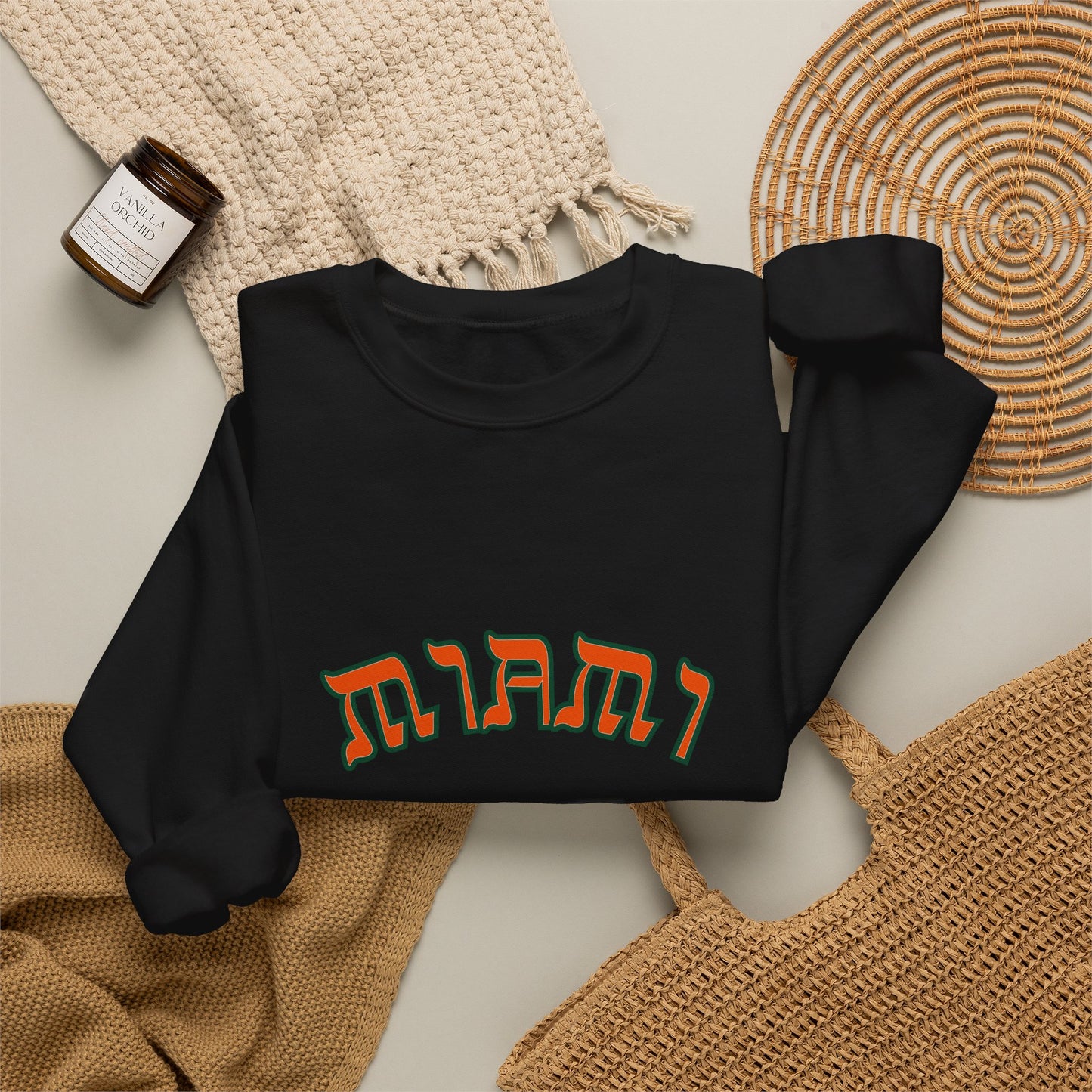 Miami Sweatshirt, Funny Yiddish Jewish Crewneck, Cute Hebrew Gift, Preppy Jewish Humor
