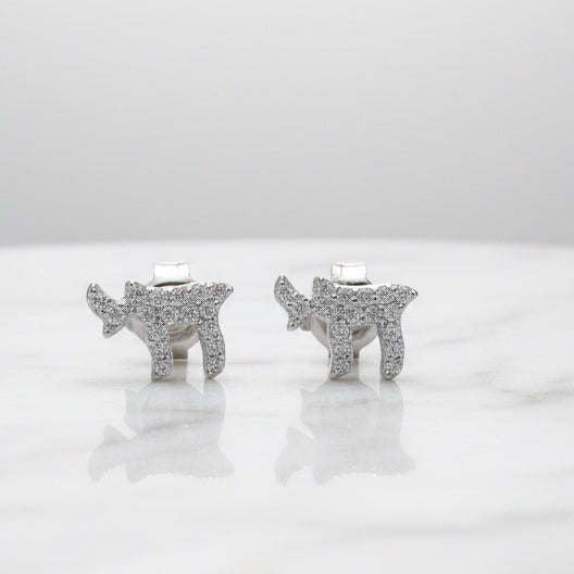 Pavé Chai Stud Earrings