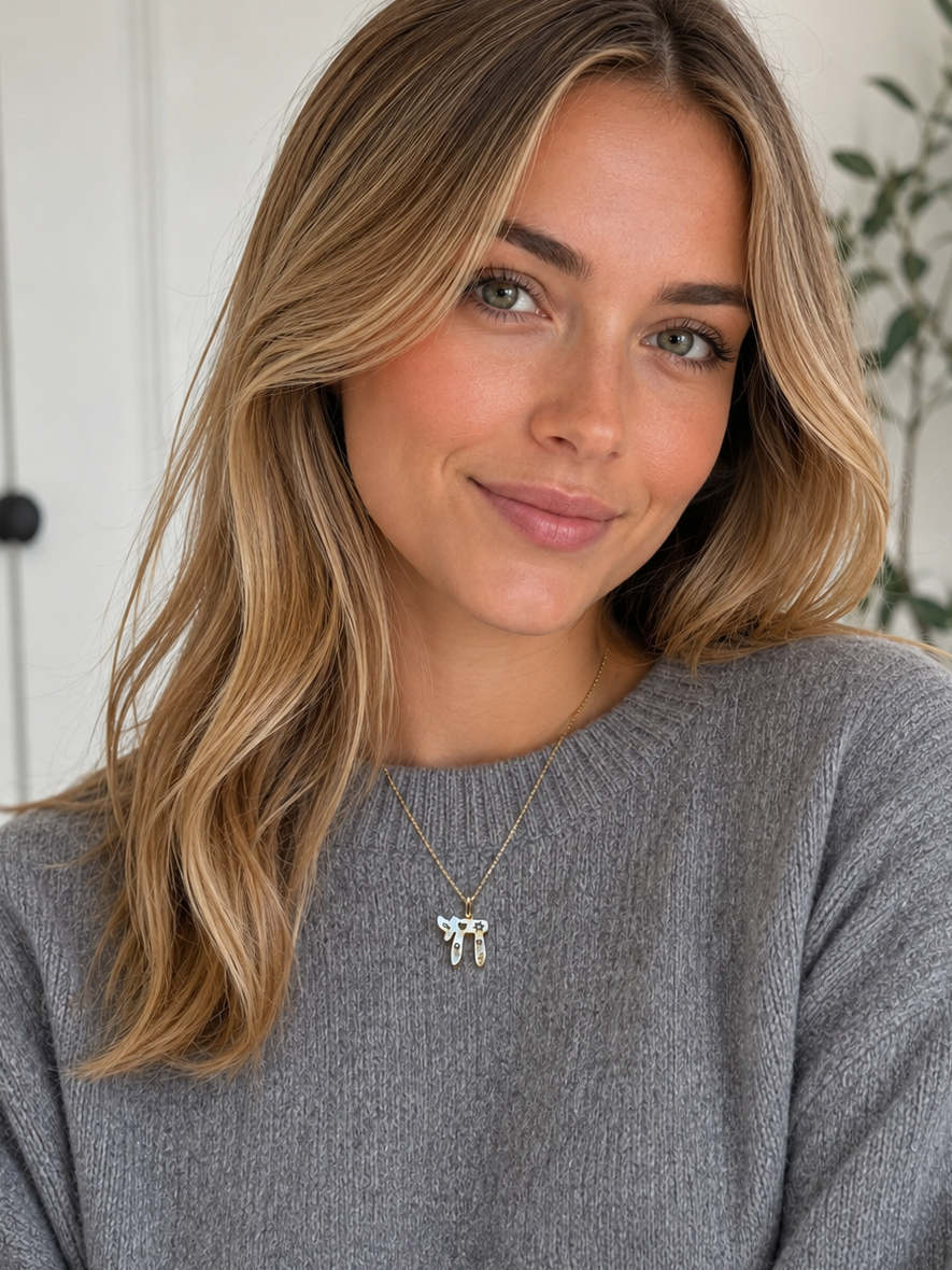 Mother of Pearl Chai Necklace