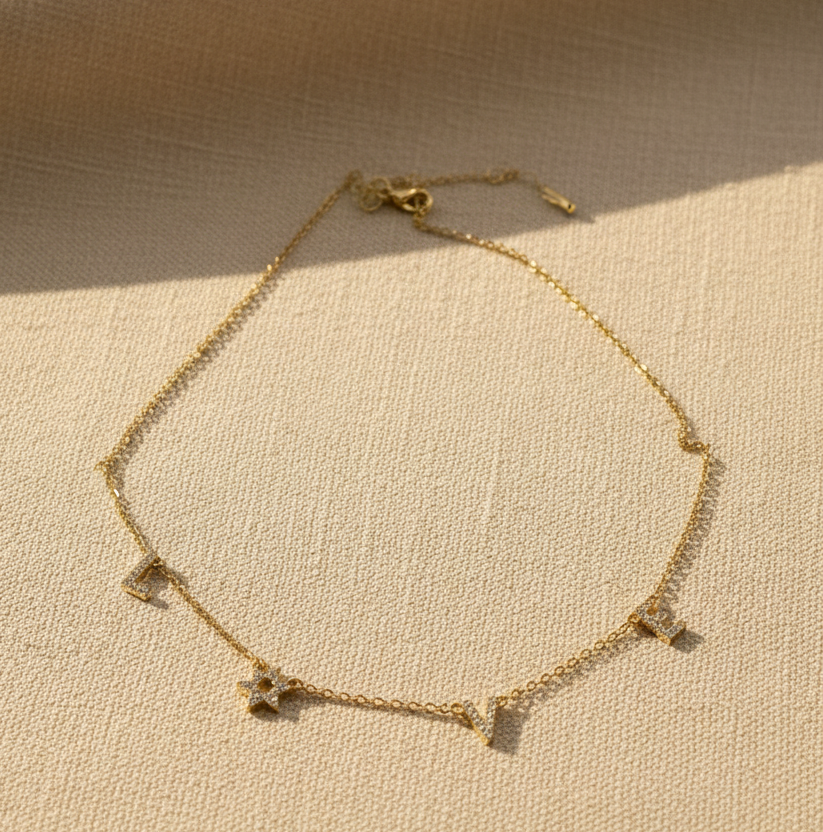 LOVE Necklace with Star of David — Bold