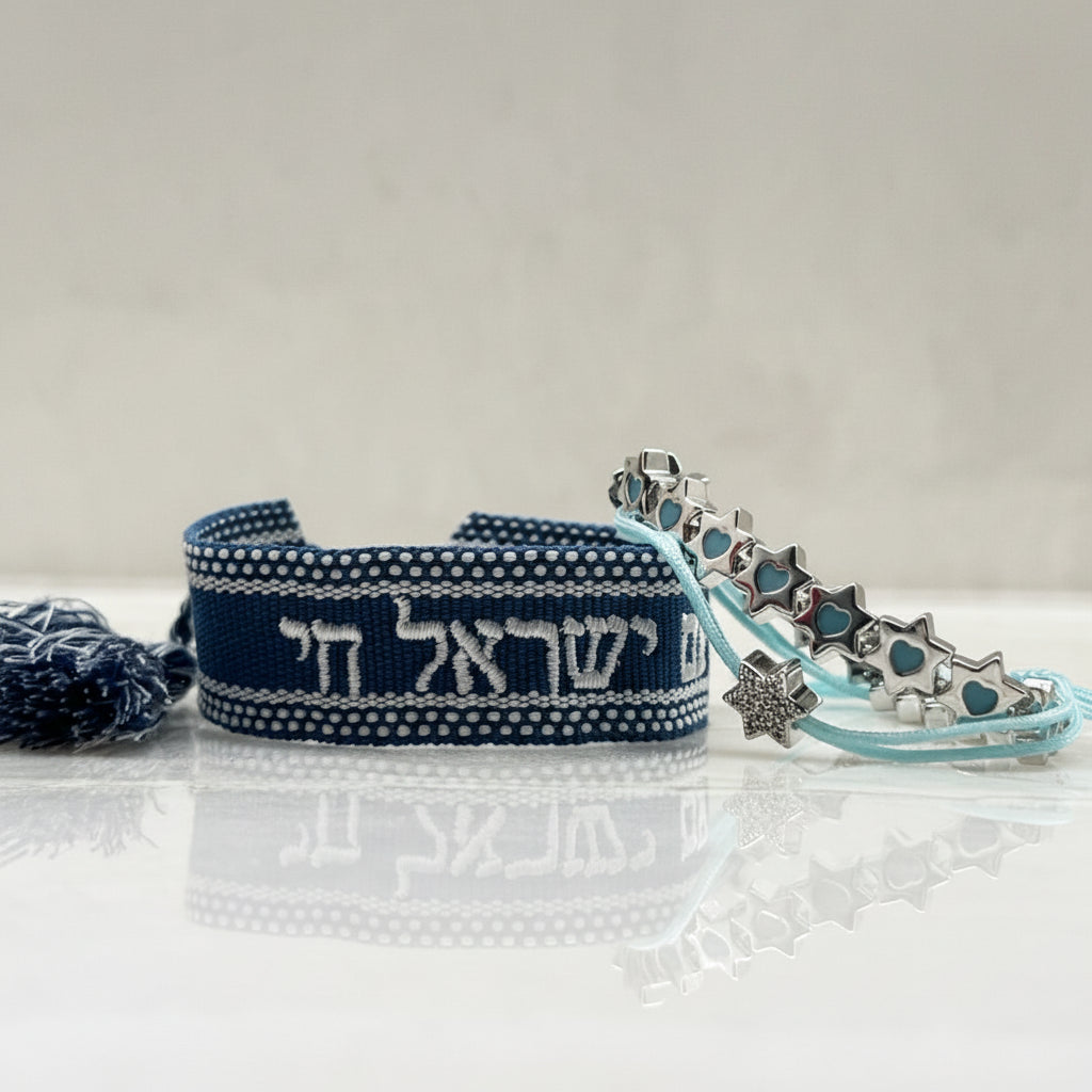 White Gold with Blue Hearts